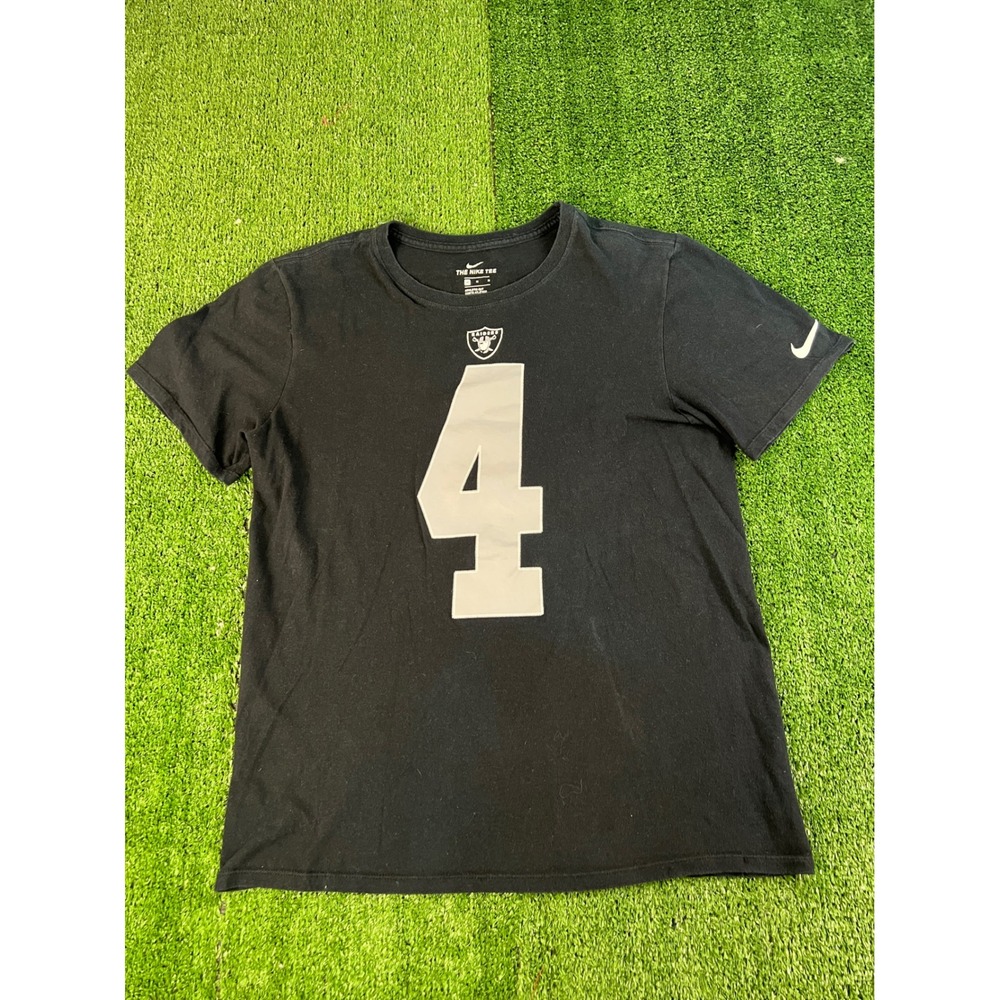 Nike Oakland Raiders David Carr 4 Mens Medium Black Athletic Cut T-Shirt NFL